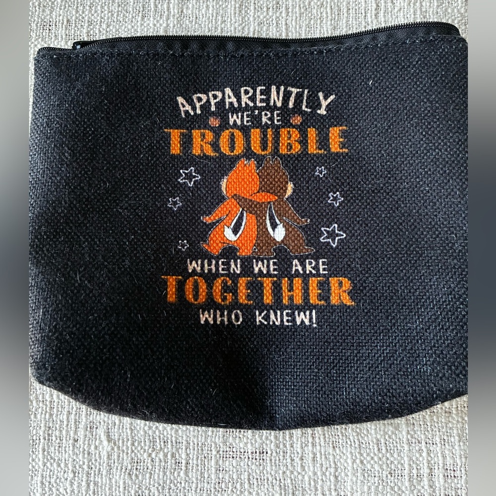 Black and Orange Zipper Pouch for Best Friend